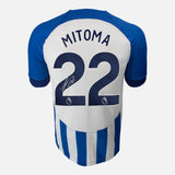 Framed Kaoru Mitoma Signed Brighton Shirt Home 2023-24 [Classic]