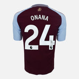 Framed Onana Aston Villa Signed Shirt, Home [Lite]