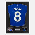 Framed Amadou Onana Signed Everton Shirt 2023-24 Home 8 [Classic]