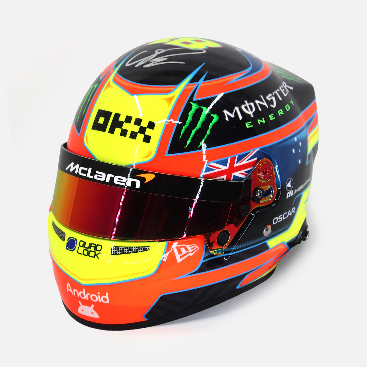 Oscar Piastri Signed McLaren Helmet 2025 F1 [1:2 Scale] — Displaying your Oscar Piastri signed f1 helmet | The Vault