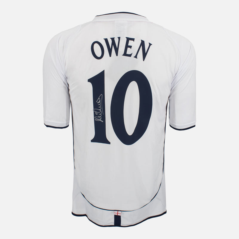Framed Michael Owen Signed Shirt, 2001-03 Home [Lite]