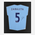 Framed Zabaleta Signed Shirt, Manchester City Home [Lite]