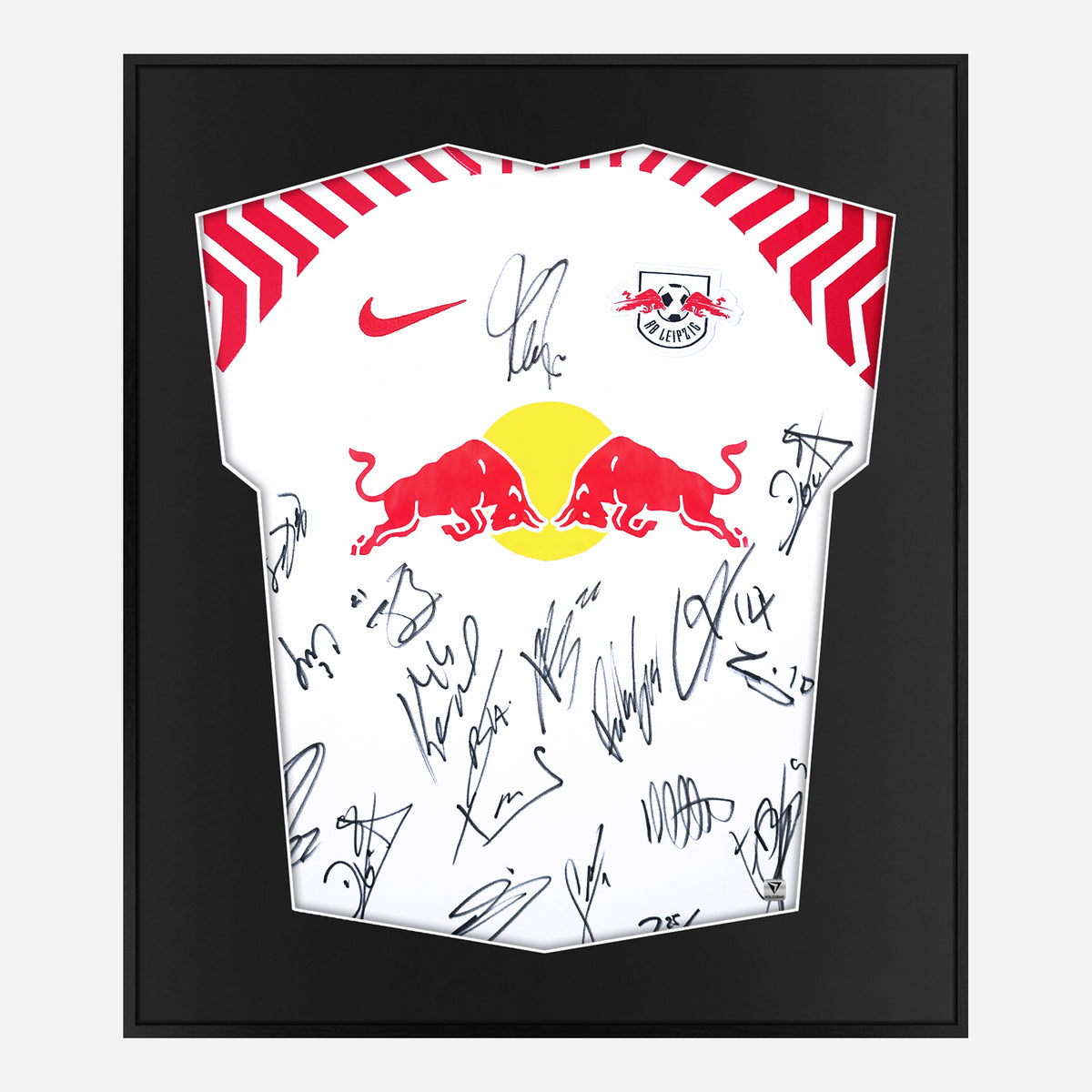 Framed RB Leipzig Signed Shirt, Squad Signed Home [Lite] — Authentic signature with NFC and COA | The Vault