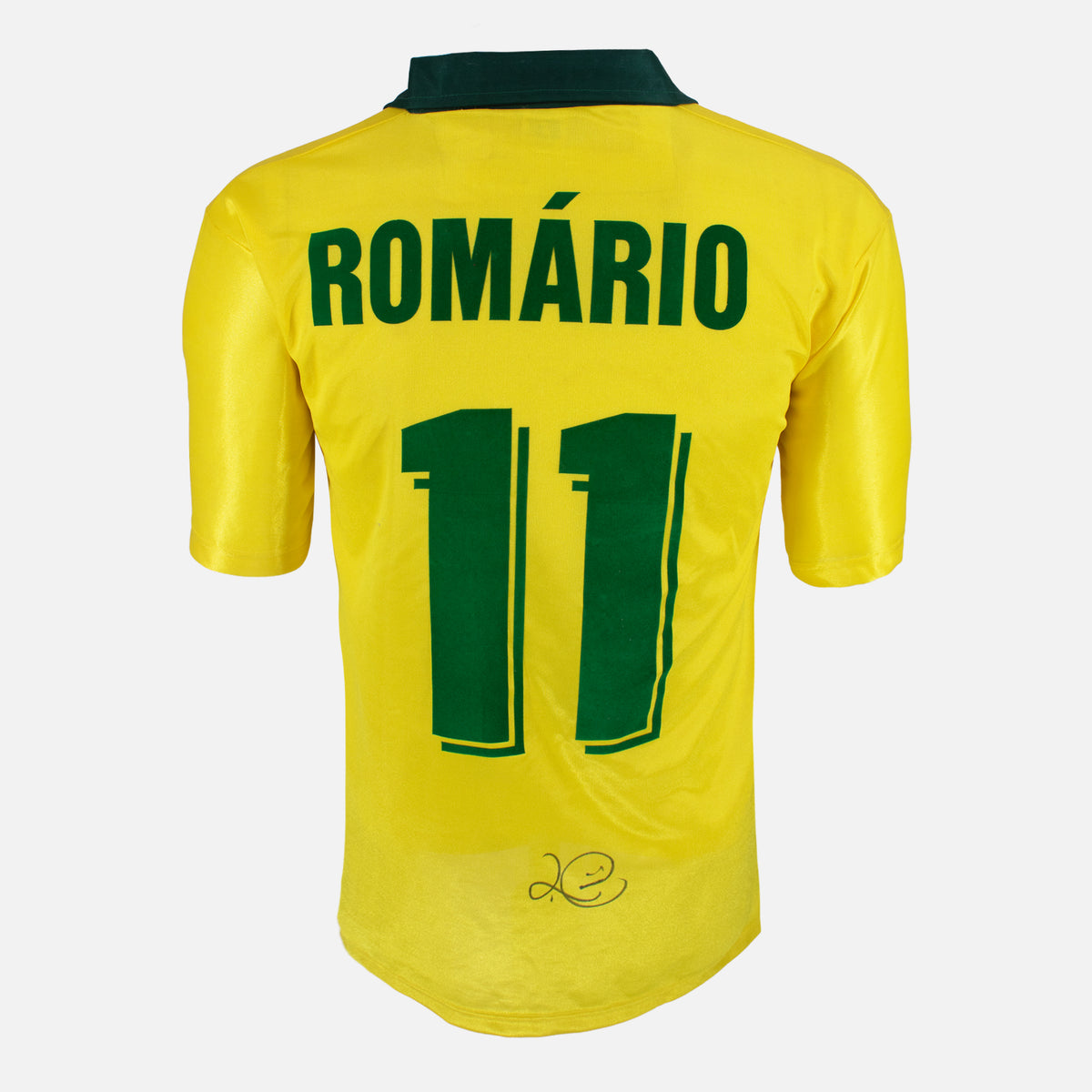 Romario Signed Brazil Shirt Home 1994 World Cup [11] — Brazil signed shirt from the 1994 season | The Vault