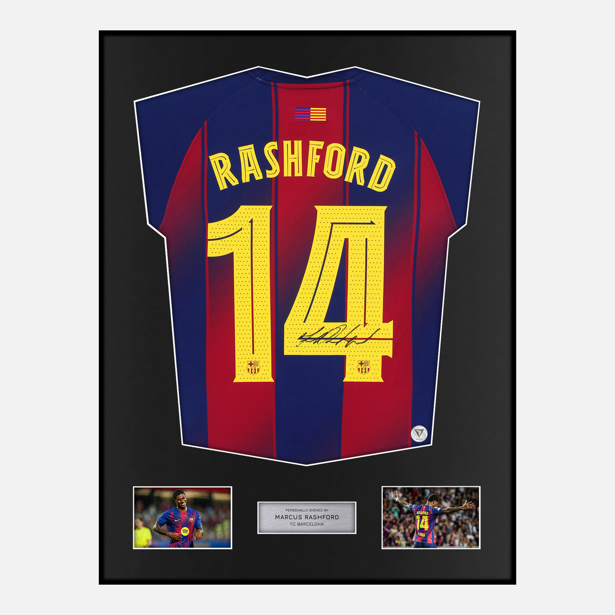 Framed Marcus Rashford Signed Barcelona Shirt 2025-26 Home [Classic] — Verified autograph with NFC and certificate | The Vault
