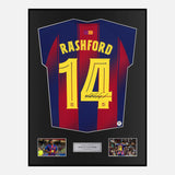 Framed Marcus Rashford Signed Barcelona Shirt 2025-26 Home [Classic]