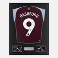 Framed Marcus Rashford Signed Aston Villa Shirt 2024-25 Home [Classic]