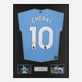 Framed Rayan Cherki Signed Manchester City Shirt Home 2025-26 [Classic]