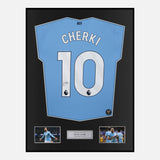 Framed Rayan Cherki Signed Manchester City Shirt Home 2025-26 [Classic]