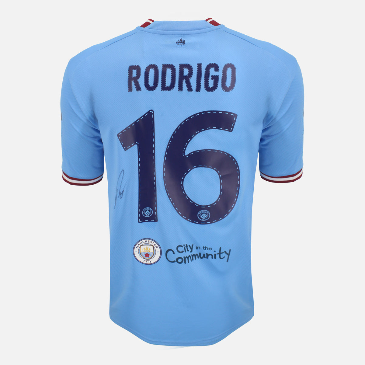 Rodri Signed Manchester City Shirt 2022-23 Final Treble [16] — Manchester City signed shirt from the 2022 to 2023 season | The Vault