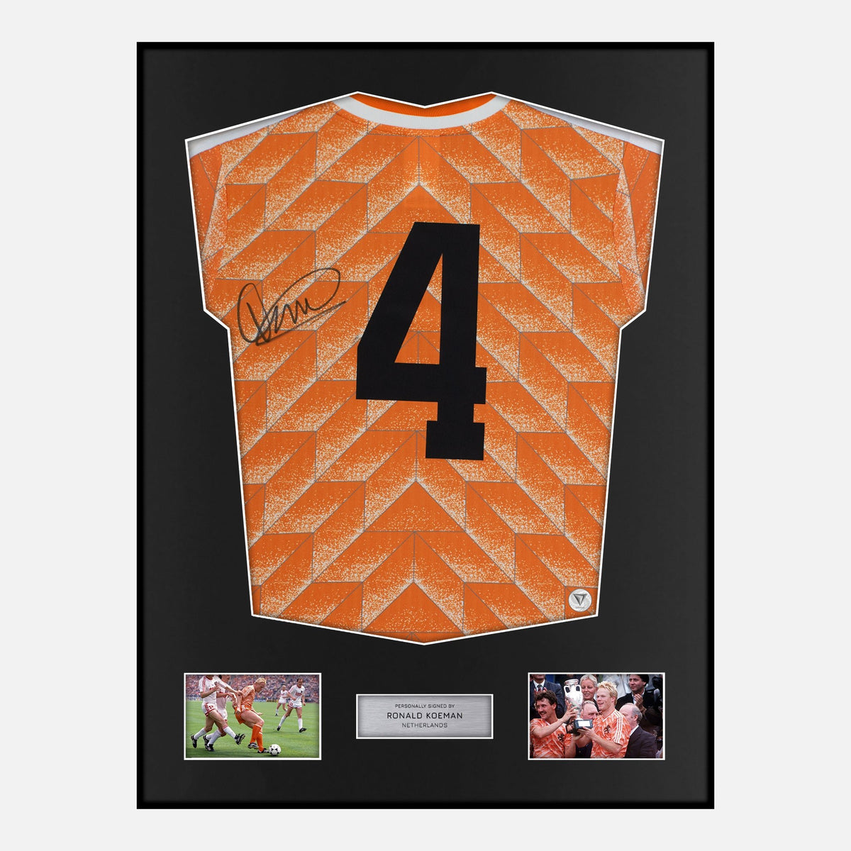Framed Ronald Koeman Signed Netherlands Shirt Euro 1988 [Classic] — Verified autograph with NFC and certificate | The Vault