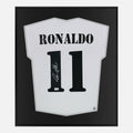Framed Ronaldo Signed Shirt, Real Madrid, White Home [Lite]