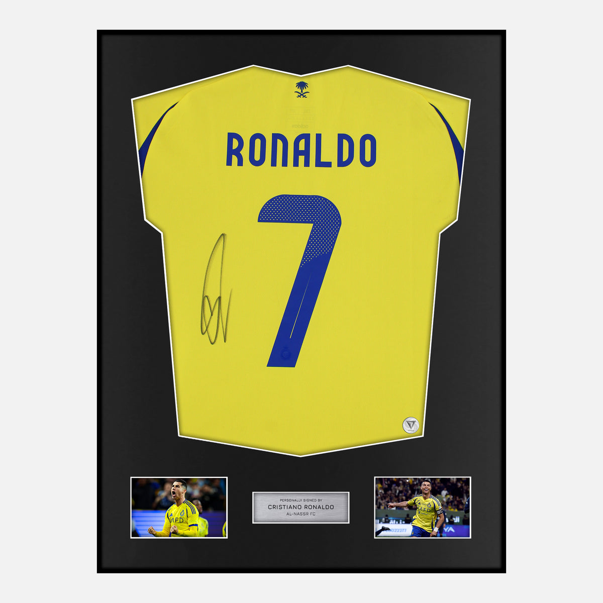 Framed Cristiano Ronaldo Signed Al-Nassr Shirt Home 2024-25 [Classic] — Verified autograph with NFC and certificate | The Vault
