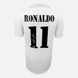 Framed Ronaldo Signed Real Madrid Shirt 2002-03 Home [Mini]