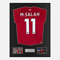 Framed Mohamed Salah Signed Liverpool Shirt 2018-19 Home [Classic]