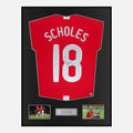 Framed Paul Scholes Signed Manchester United Shirt 2008 Final [Classic]