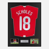 Paul Scholes Signed Man Utd Shirt Framed