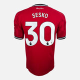 Benjamin Šeško Signed Manchester United Shirt 2024-25 Home [30]