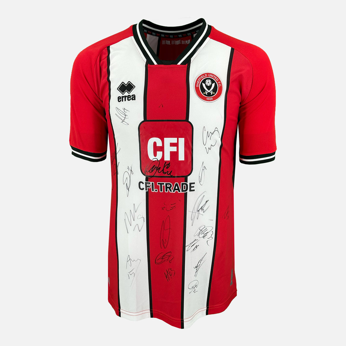 Squad Signed Sheffield United Shirt 2023-24 Home [18 Autographs] — Sheffield United signed shirt from the 2023 to 2024 season | The Vault