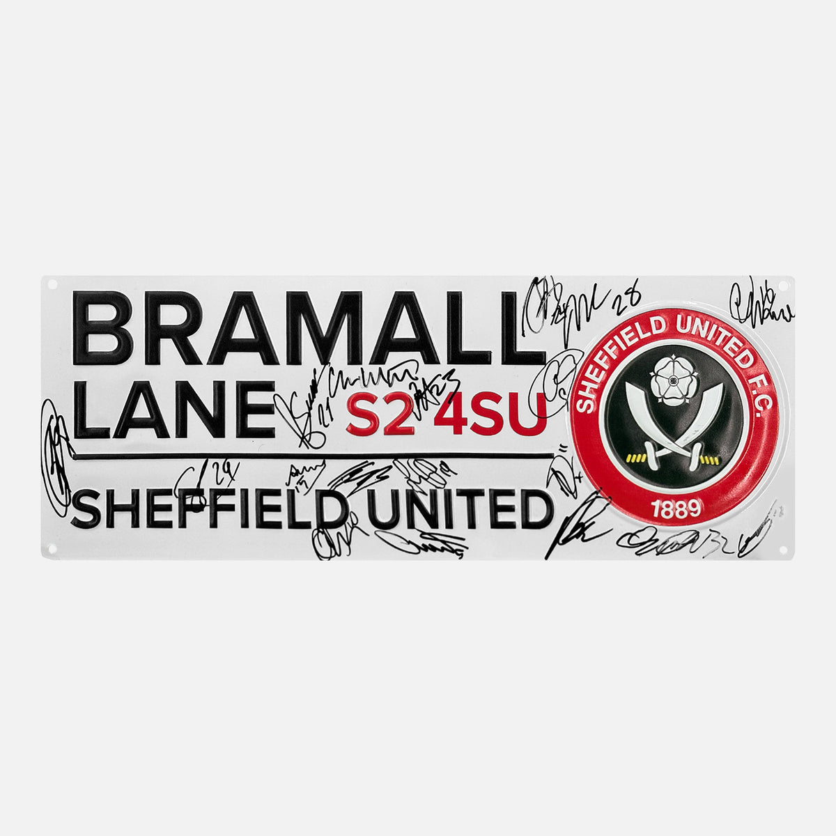 Sheffield United Squad Signed Stadium Sign [18 Autographs] — Ready to hang in your man cave, home bar or office | The Vault