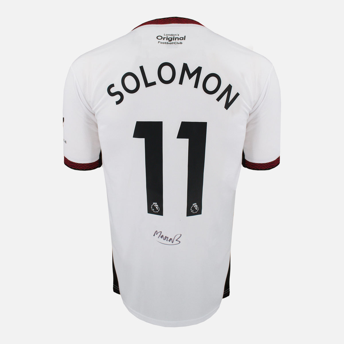Manor Solomon Signed Fulham Shirt 2022-23 Home [11] — Fulham signed shirt from the 2022 to 2023 season | The Vault