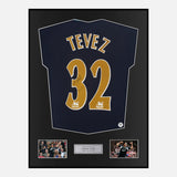 Framed Carlos Tevez Signed West Ham United Shirt 2006-07 Away [Classic]