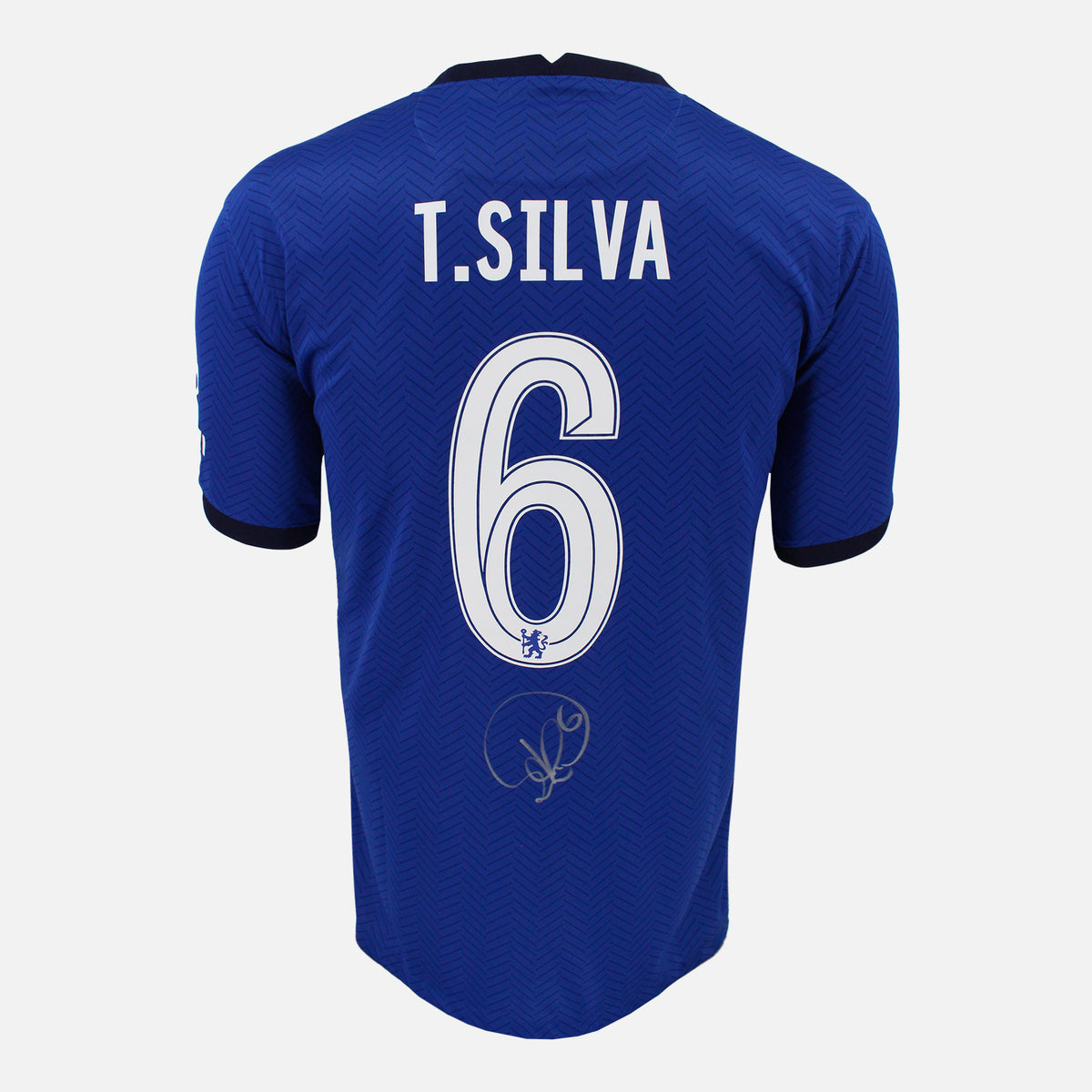 Thiago Silva Signed Chelsea Shirt 2020-21 Home CL Winners [6] — Chelsea signed shirt from the 2020 to 2021 season | The Vault