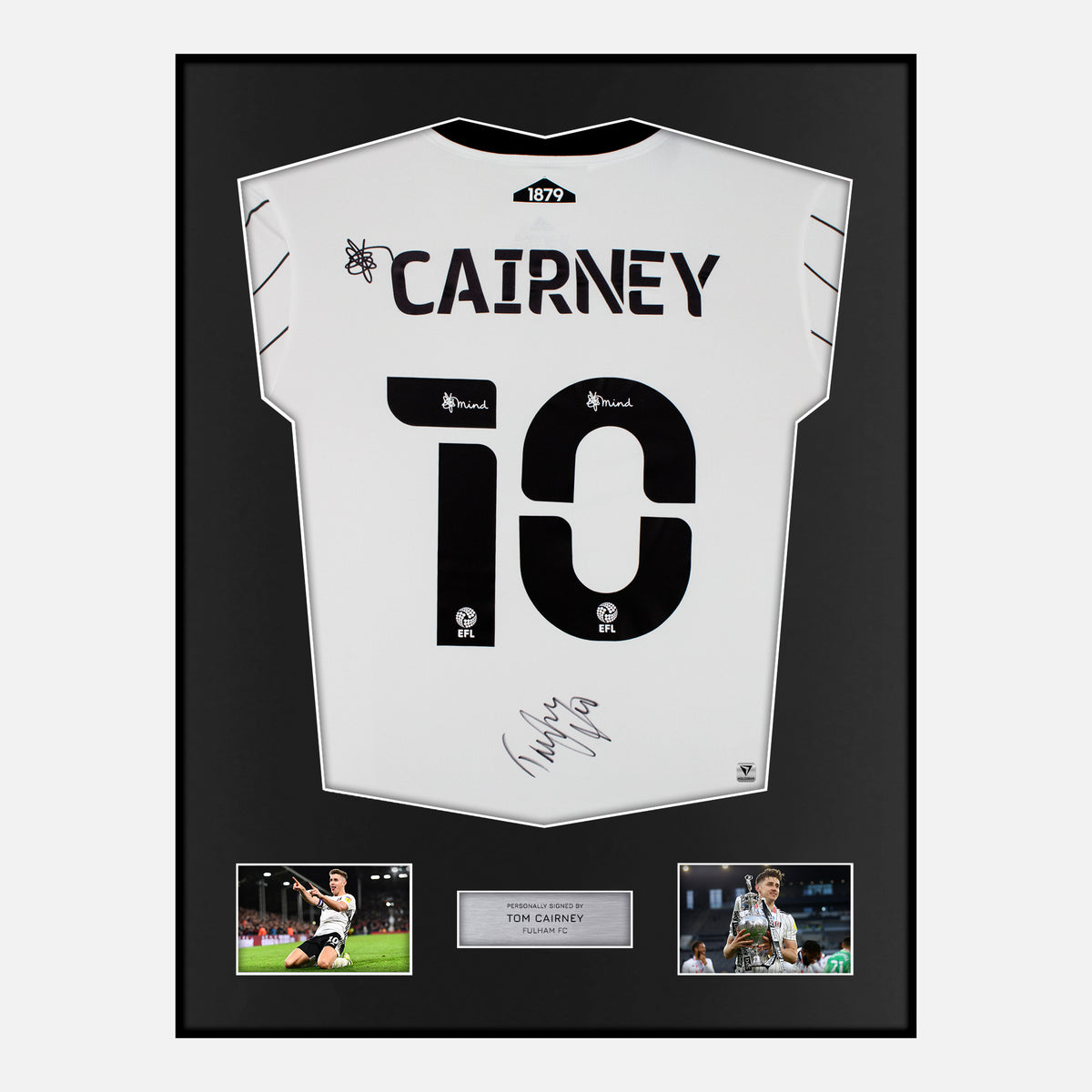 Framed Tom Cairney Signed Fulham Shirt 2021-22 Champions [Classic] — Verified autograph with NFC and certificate | The Vault