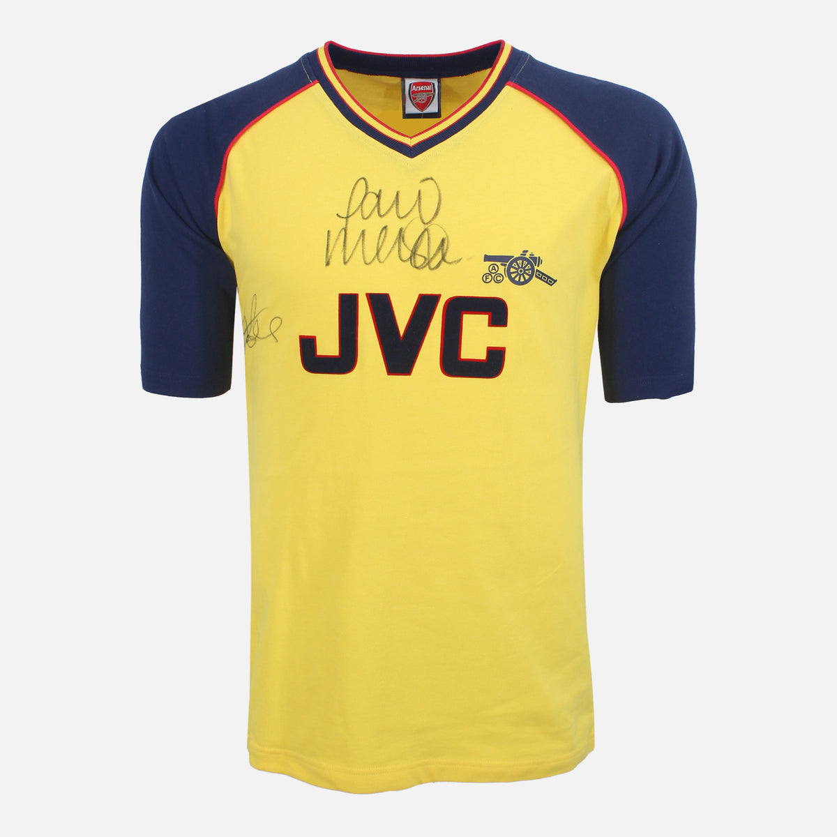 Tony Adams & Paul Merson Signed Arsenal Shirt 1988-91 Away — Official squad-signed Arsenal shirt | The Vault