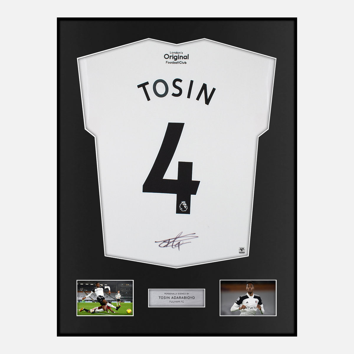 Framed Tosin Adarabioyo Signed Fulham Shirt 2022-23 Home [Classic] — Verified autograph with NFC and certificate | The Vault