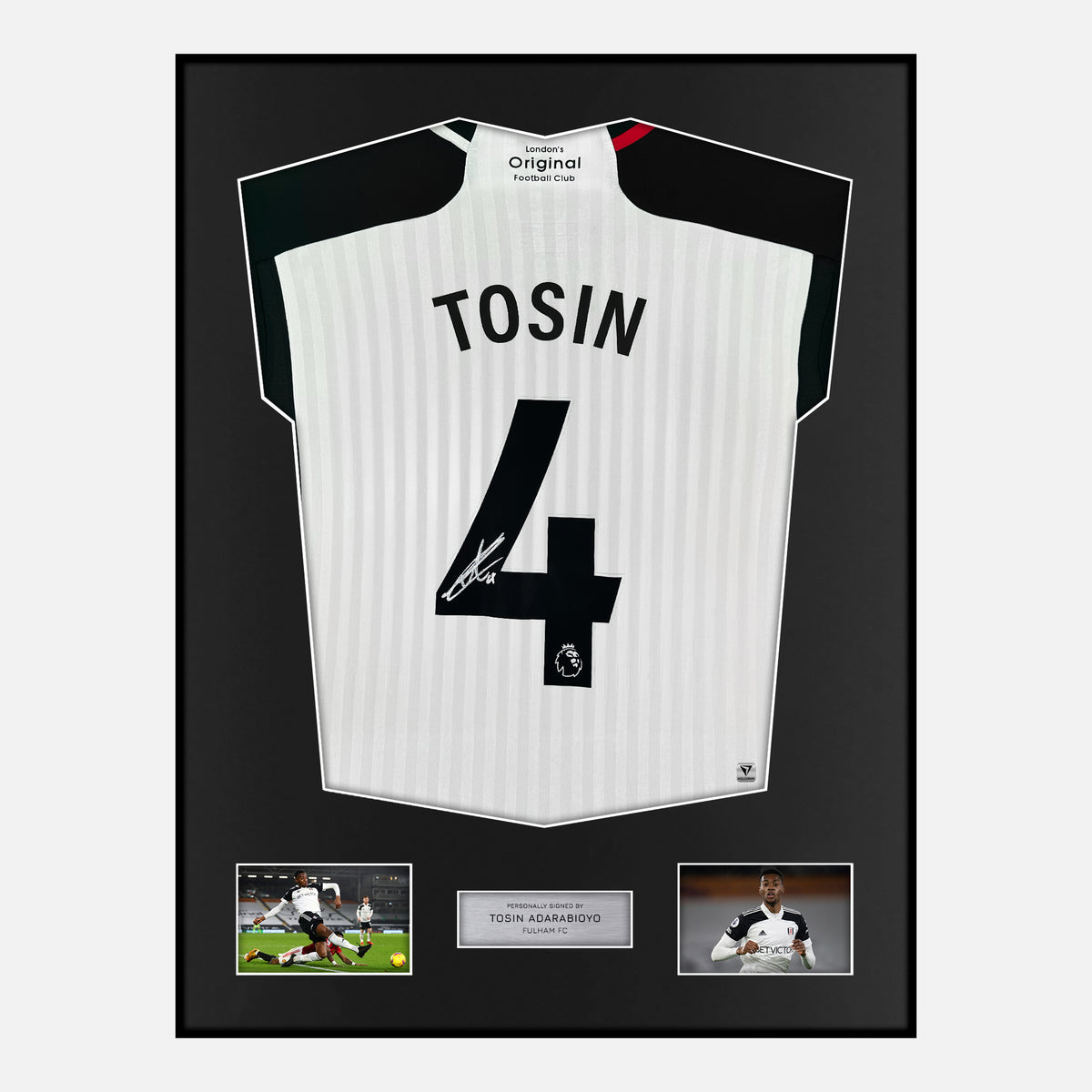 Framed Tosin Adarabioyo Signed Fulham Shirt 2023-24 Home [Classic] — Verified autograph with NFC and certificate | The Vault