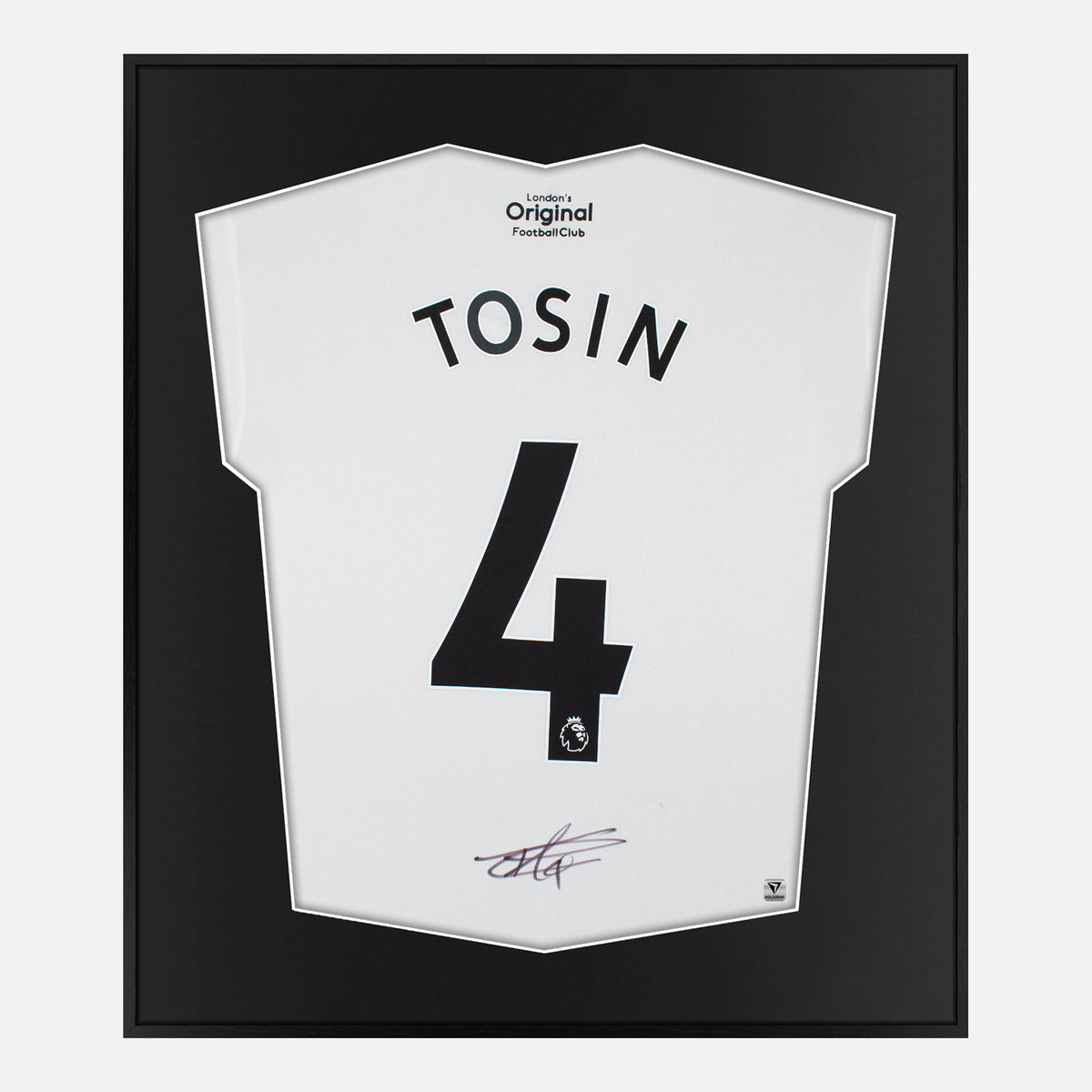 Framed Tosin Adarabioyo Signed Fulham Shirt, White Home [Lite] — Authentic signature with NFC and COA | The Vault