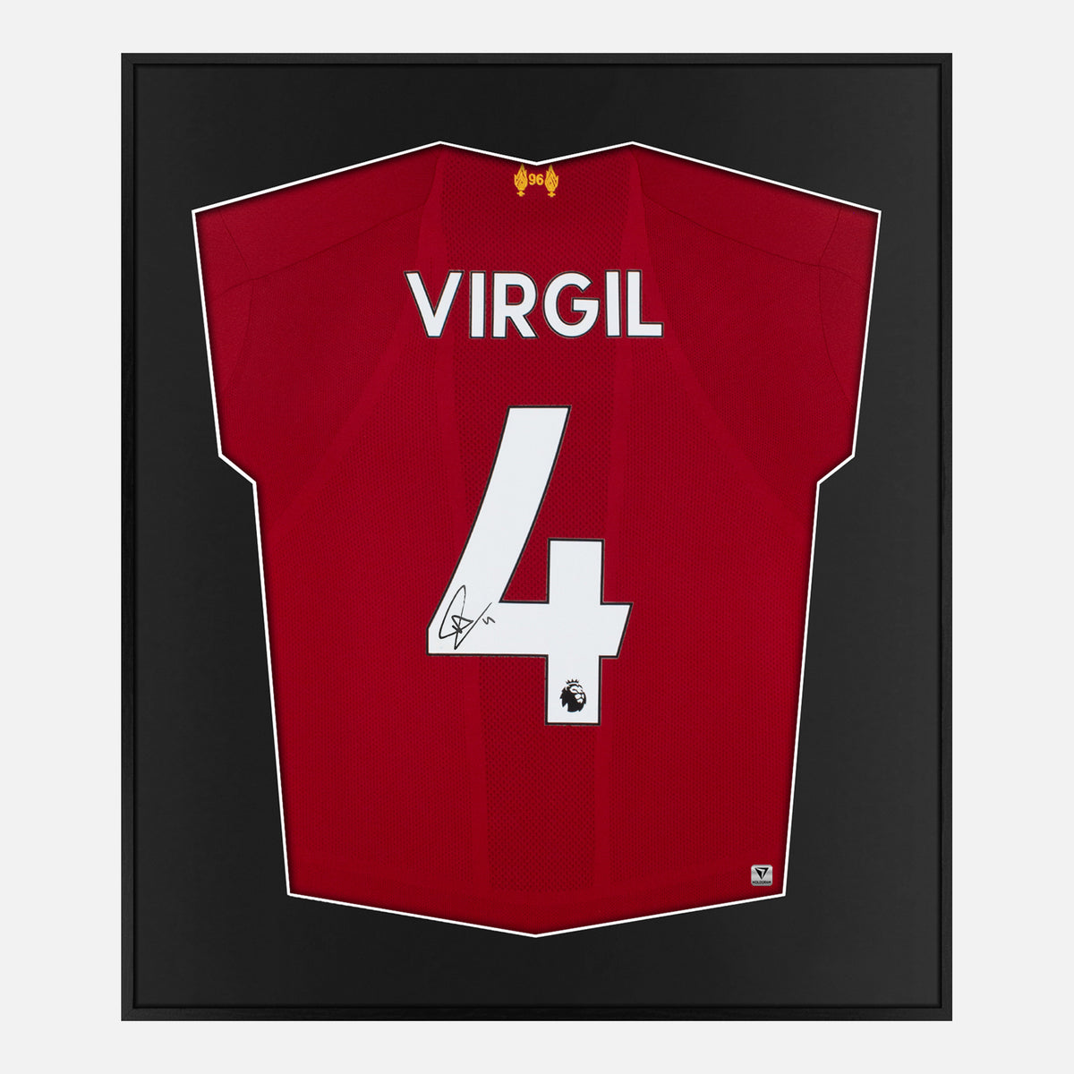 Framed Van Dijk Signed Shirt, Liverpool, Virgil Autograph [Lite] — Authentic signature with NFC and COA | The Vault