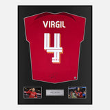 Framed Virgil Van Dijk Signed Liverpool Shirt 2022-23 Home Cup [Modern]