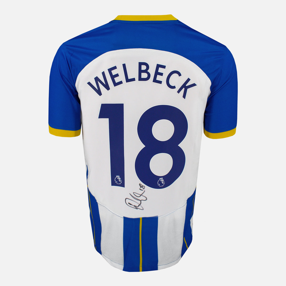 Danny Welbeck Signed Brighton & Hove Albion Shirt Home 2022-23 [18] — Brighton & Hove Albion signed shirt from the 2022 to 2023 season | The Vault