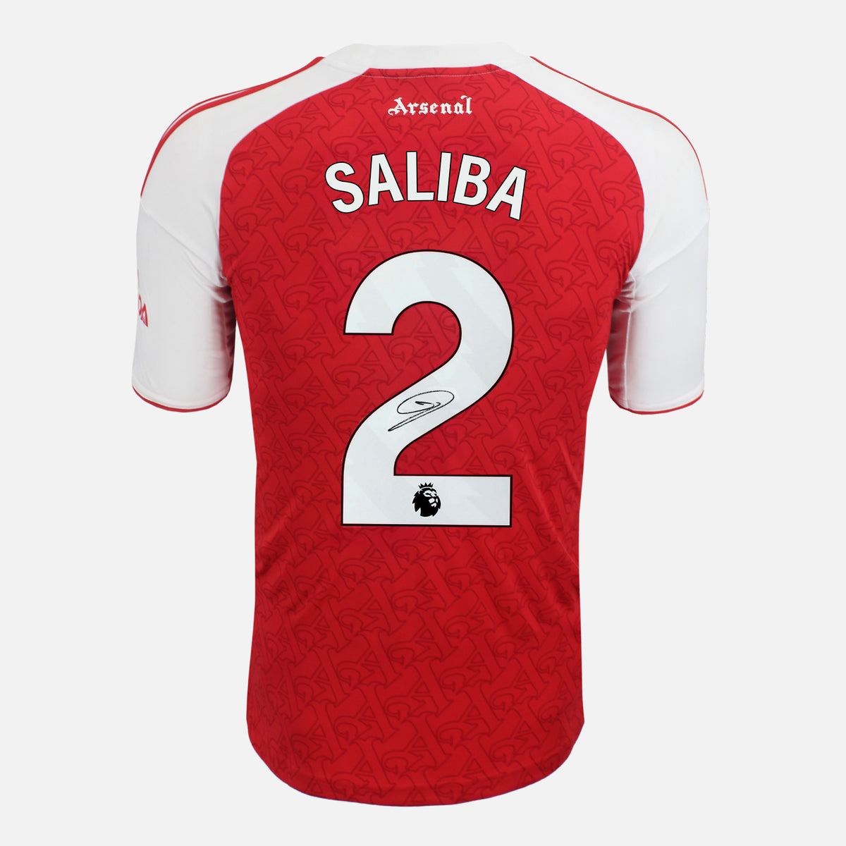 William Saliba Signed Arsenal Shirt 2025-26 Home [2] — Official Arsenal shirt signed by William Saliba | The Vault