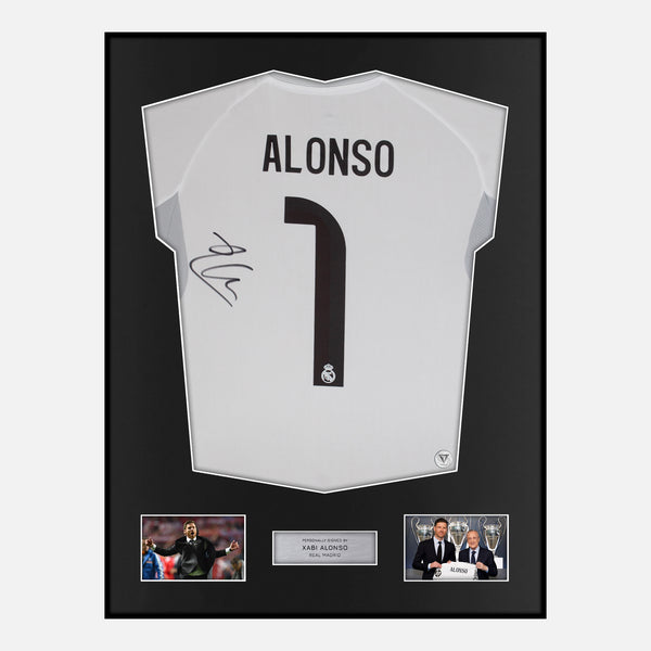Framed Xabi Alonso Signed Real Madrid Shirt 2025-26 Manager Edition [Classic]