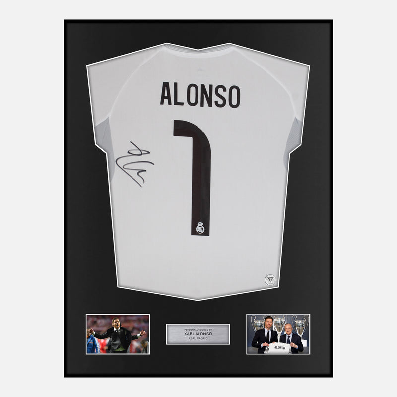 Framed Xabi Alonso Signed Real Madrid Shirt 2025-26 Manager Edition [Classic]