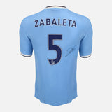 Framed Pablo Zabaleta Signed Manchester City Shirt 2013-14 Home [Classic]