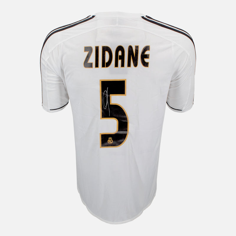 Framed Zidane Signed Shirt, White Real Madrid [Mini]