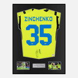 Framed Oleksandr Zinchenko Signed Arsenal Shirt 2023-24 Away [Modern]