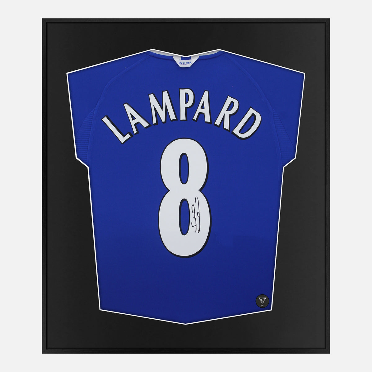 Framed Lampard Signed Chelsea Shirt, Number 8 [Lite] — Lite framed Chelsea shirt signed by Frank Lampard | The Vault