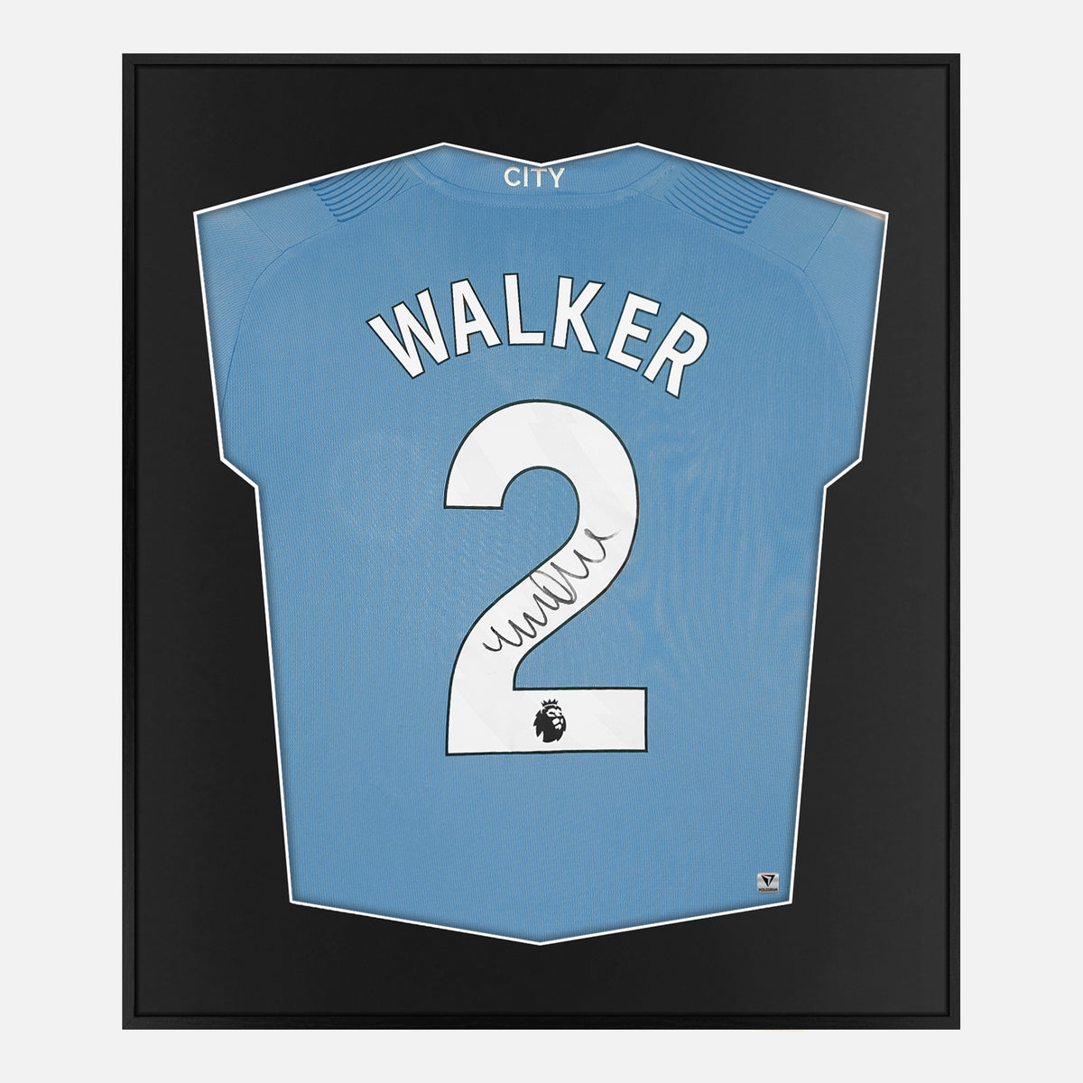 Framed Kyle Walker Signed Shirt, Manchester City Home [Lite] — Lite framed Manchester City shirt signed by Kyle Walker | The Vault