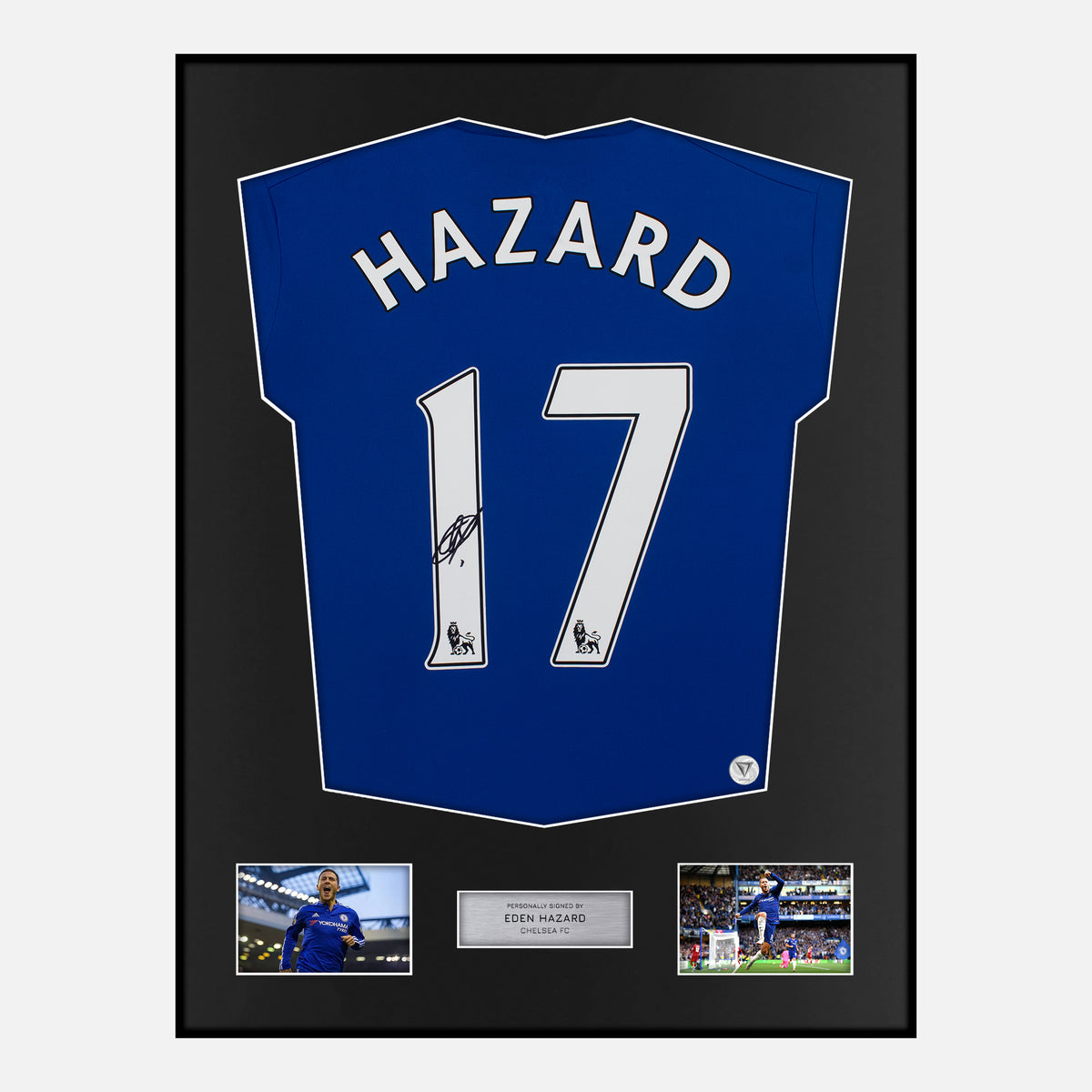 Framed Eden Hazard Signed Chelsea Shirt 2012-13 Home [Classic] — Verified autograph with NFC and certificate | The Vault