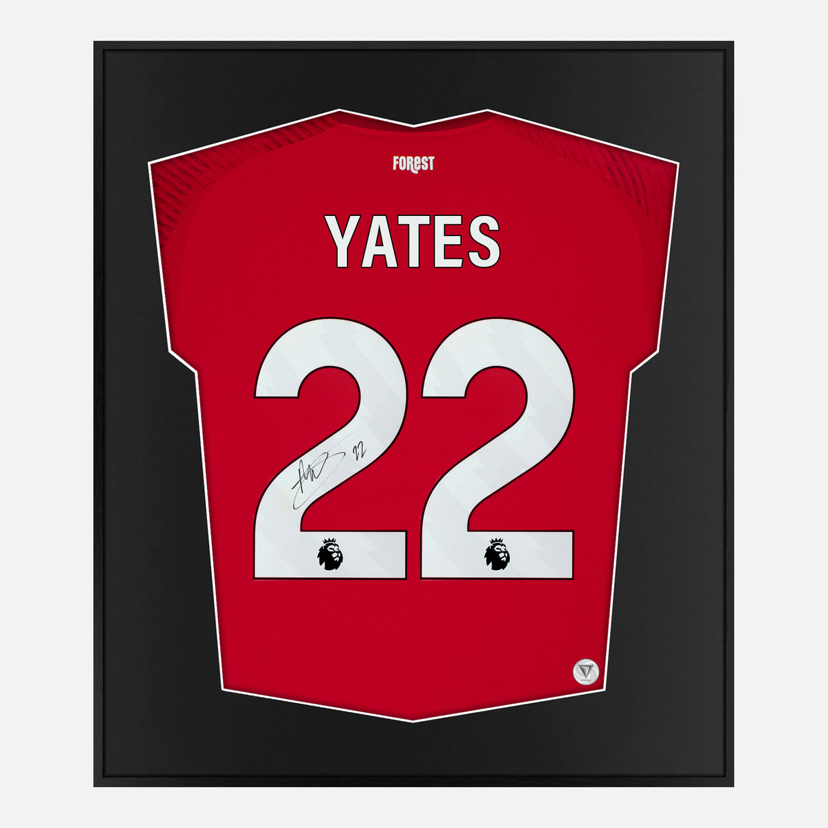 Framed Ryan Yates Signed Shirt, Nottingham Forest Home [Lite] — Authentic signature with NFC and COA | The Vault