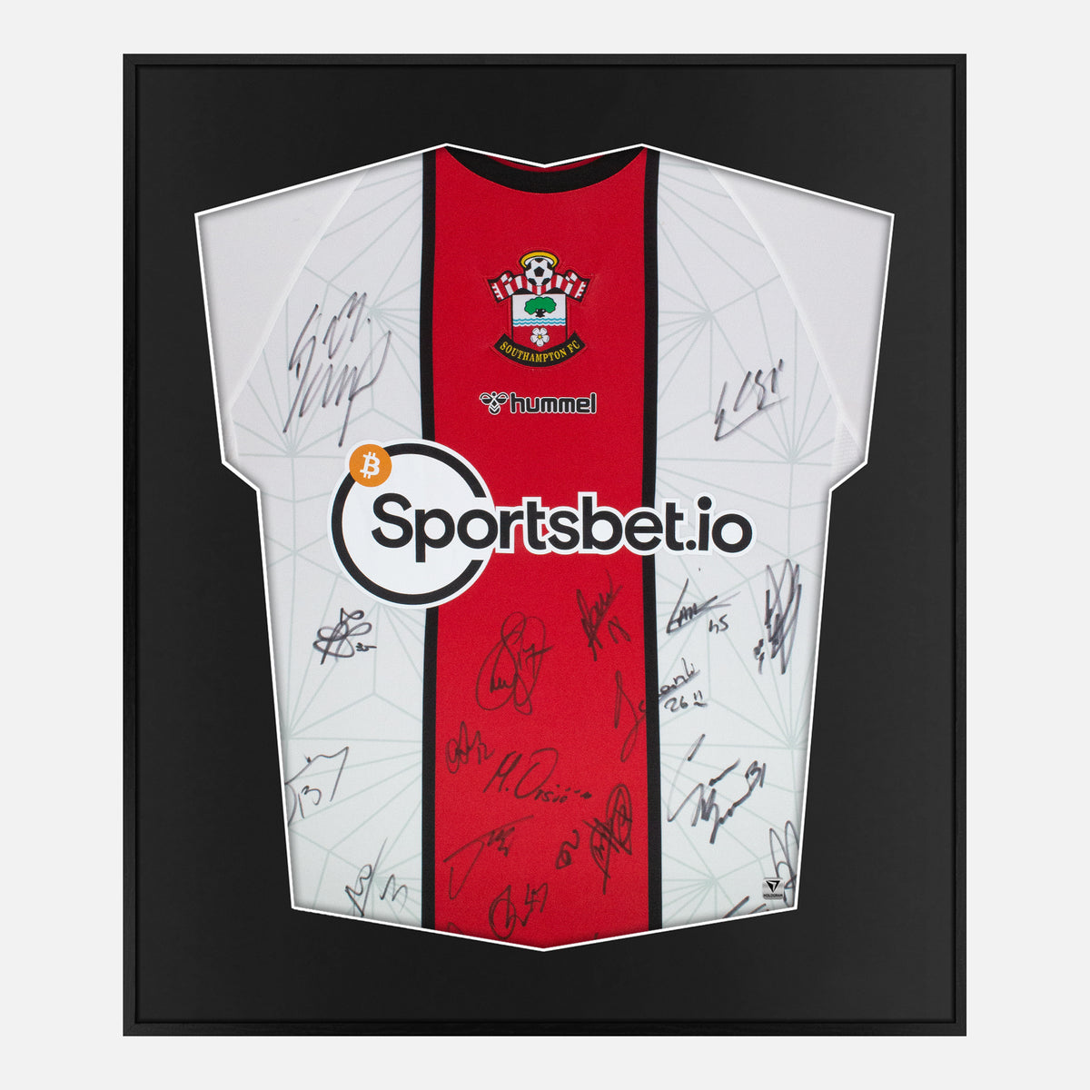 Framed Southampton Signed Shirt, Red Home [Lite] — Authentic signature with NFC and COA | The Vault