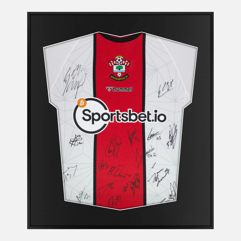 Framed Squad Signed Southampton Shirt 2022-23 Home [Mini]