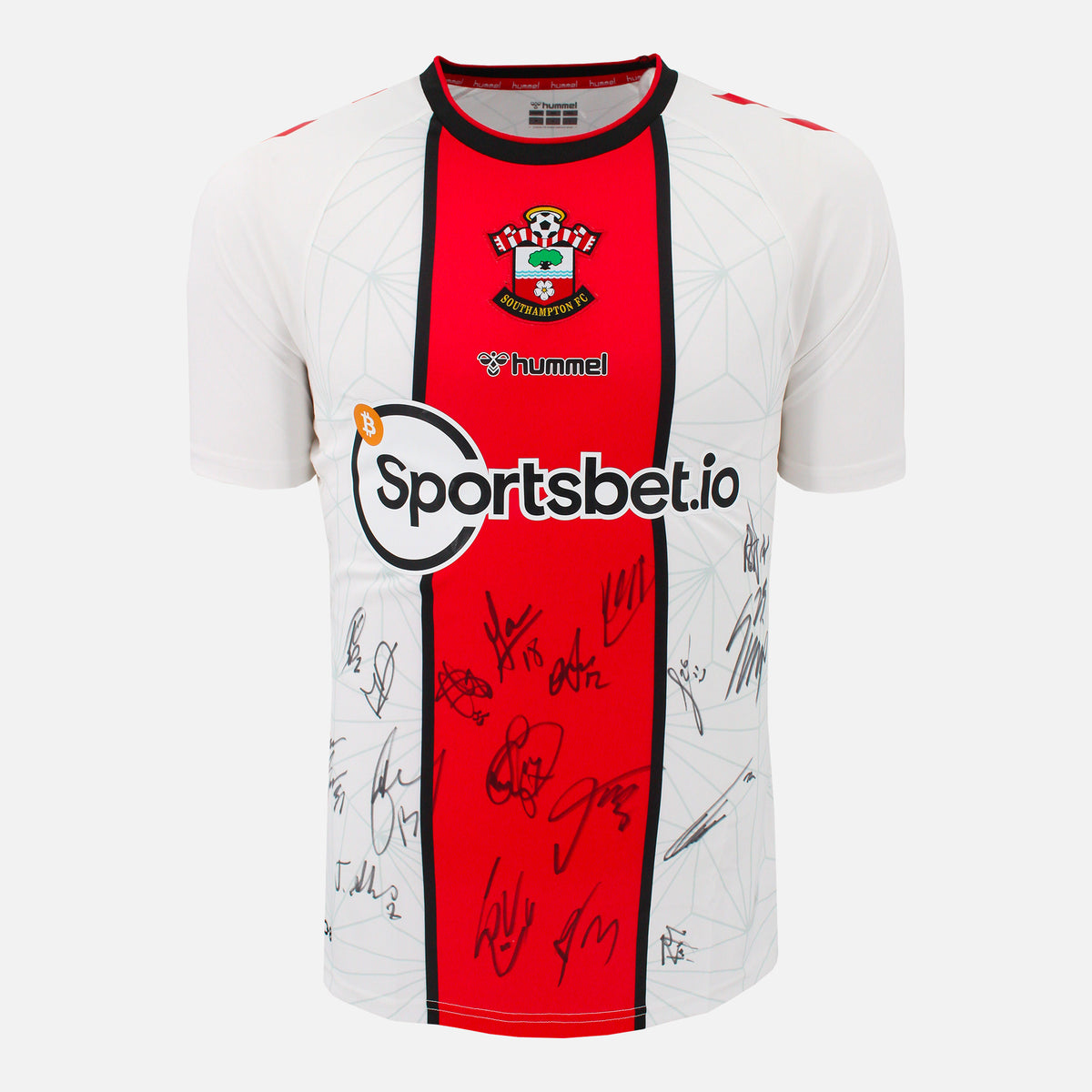 Squad Signed Southampton Shirt 2022-23 Home [18 Autographs] — Southampton signed shirt from the 2022 to 2023 season | The Vault