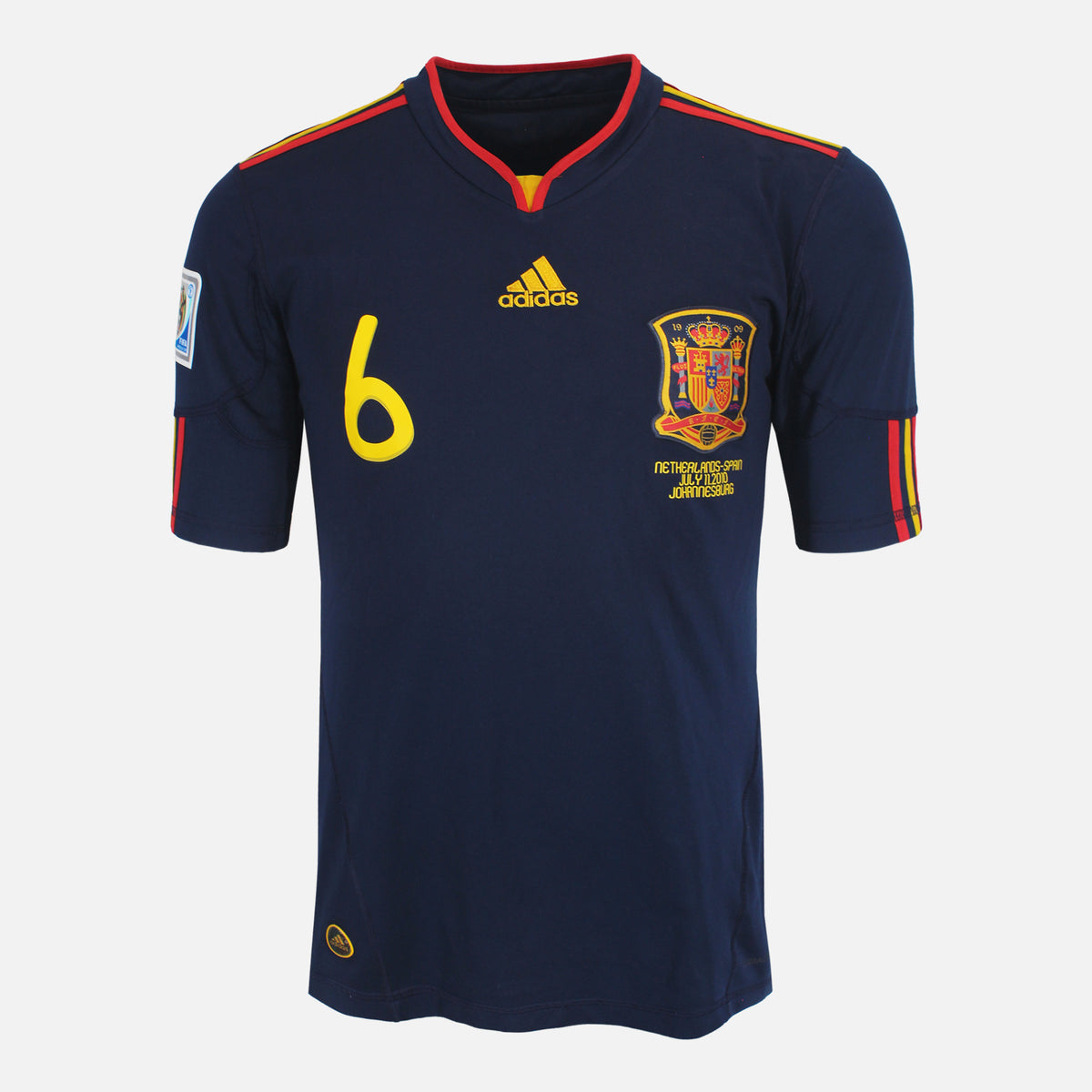 2010 Spain Away Shirt Iniesta 6 World Cup Final v Netherlands [Excellent] M — Original Spain away football shirt from the 2010 season | The Vault