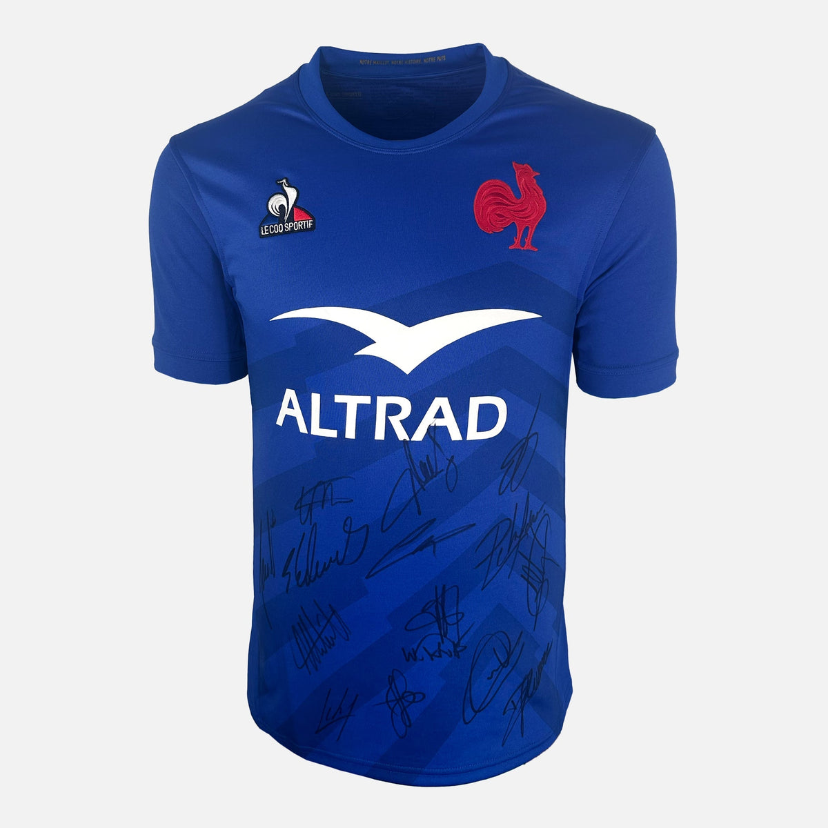 Squad Signed France Rugby Shirt 2022-23 Home [15 Autographs] — France Rugby signed shirt from the 2022 to 2023 season | The Vault